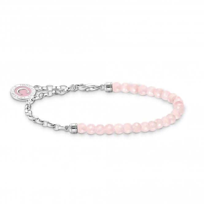 Charmista Pink Cold Enamel Rose Quartz Bracelet A2130-067-9