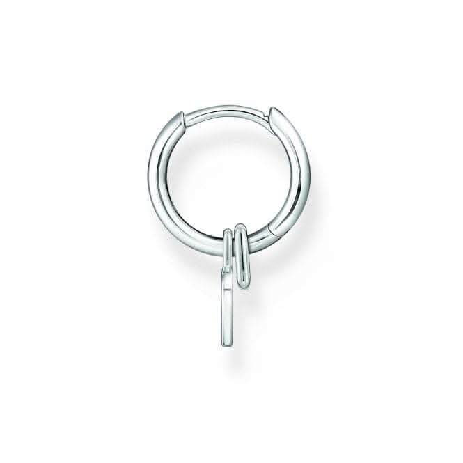 Charmista Silver Heart Single Hoop Earring CR717-001-21