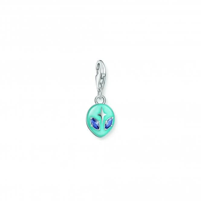 Charmista Sterling Silver Blue Enamel Alien Head Charm 2051-496-1