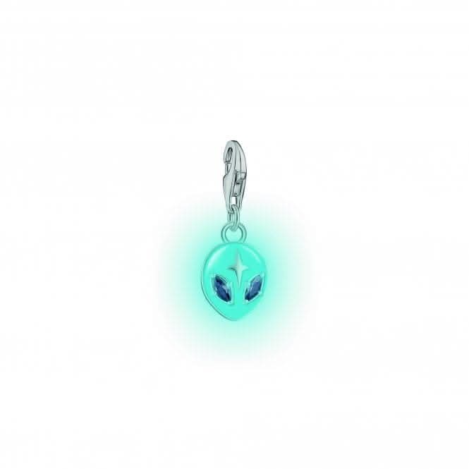 Charmista Sterling Silver Blue Enamel Alien Head Charm 2051-496-1