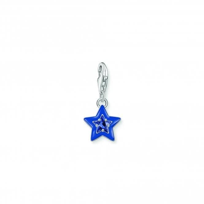Charmista Sterling Silver Blue Enamel Star Charm  2043-496-7