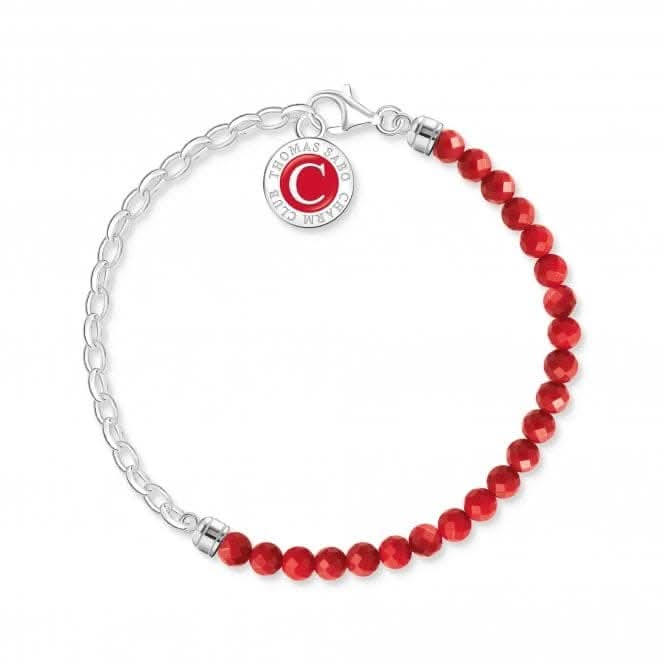 Charmista Sterling Silver Enamel Red Bracelet A2130-007-10