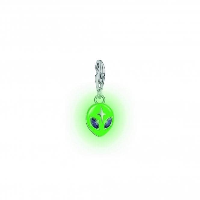 Charmista Sterling Silver Green Enamel Alien Head Charm 2050-041-6