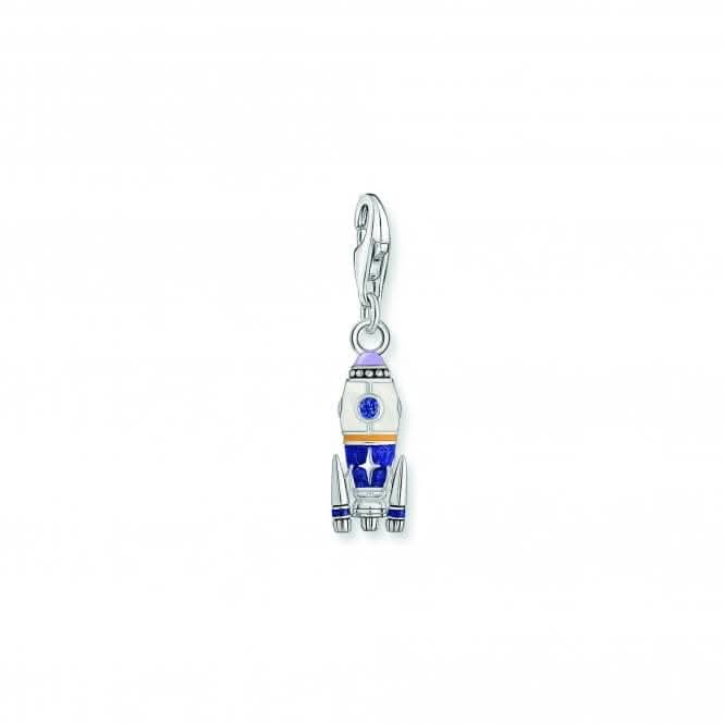 Charmista Sterling Silver Multicoloured Enamel Rocket Charm 2038-347-7