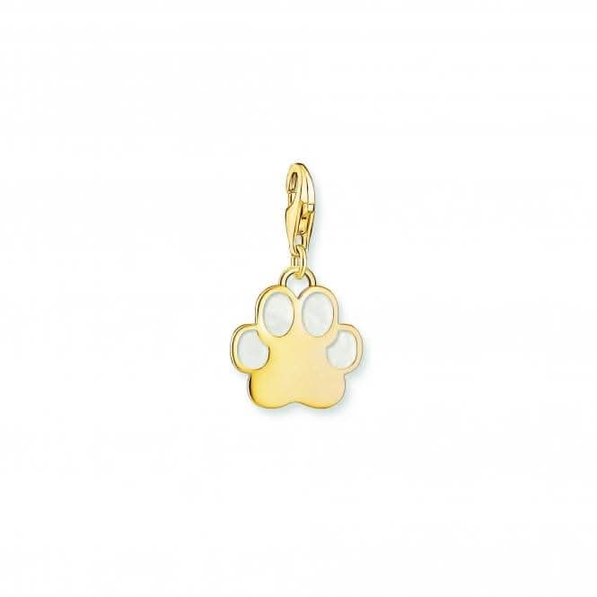 Charmista White Enamel Gold Plated Paw Charm 2014-427-39