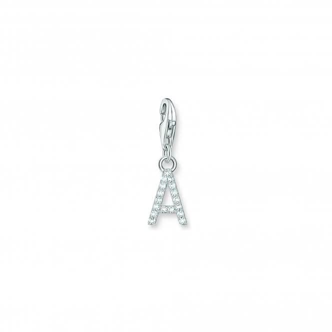 Charmista White Zirconia Letter A Charm Pendant 1938-051-14