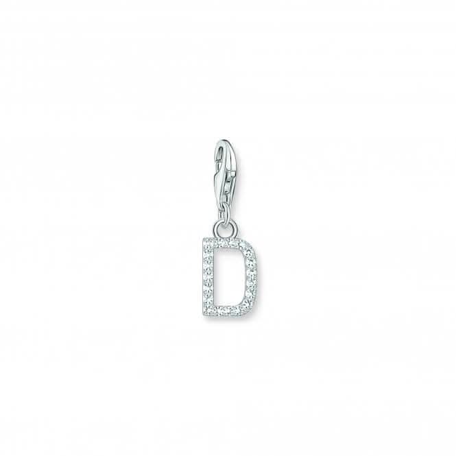 Charmista White Zirconia Letter D Charm Pendant 1944-051-14