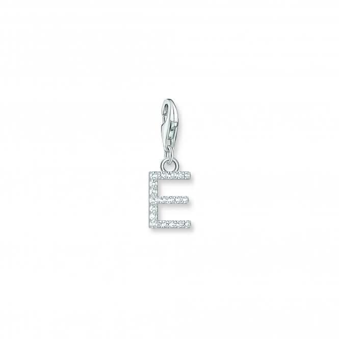 Charmista White Zirconia Letter E Charm Pendant 1945-051-14