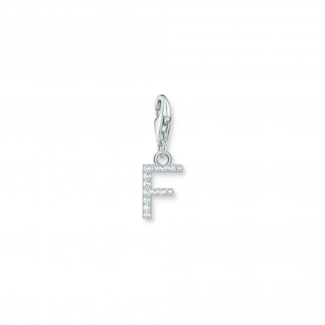 Charmista White Zirconia Letter F Charm Pendant 1946-051-14