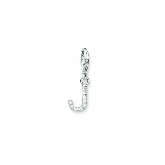 Charmista White Zirconia Letter J Charm Pendant 1949-051-14