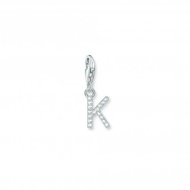 Charmista White Zirconia Letter K Charm Pendant 1950-051-14