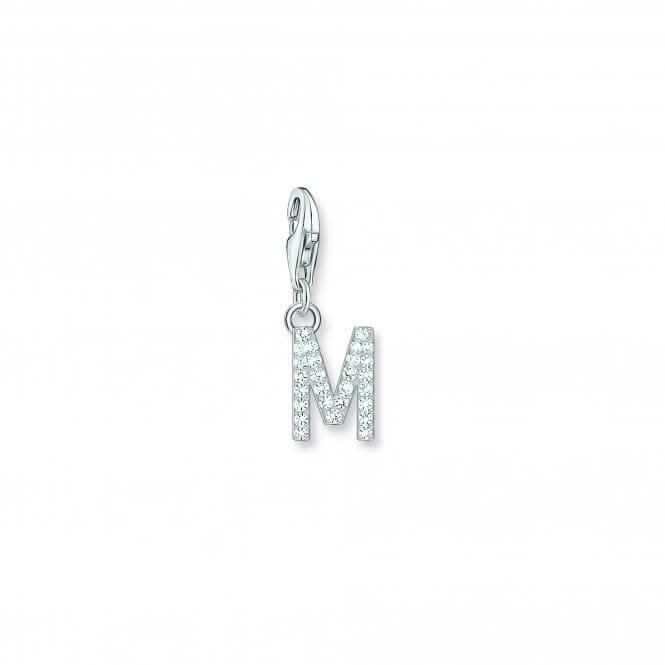 Charmista White Zirconia Letter M Charm Pendant 1941-051-14