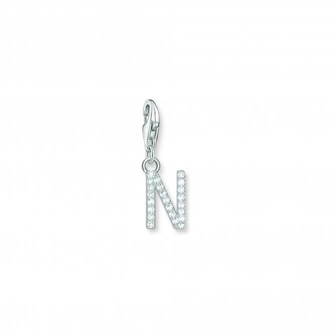 Charmista White Zirconia Letter N Charm Pendant 1951-051-14