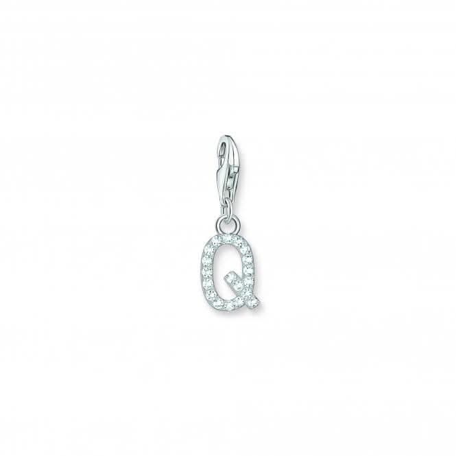 Charmista White Zirconia Letter Q Charm Pendant 1954-051-14
