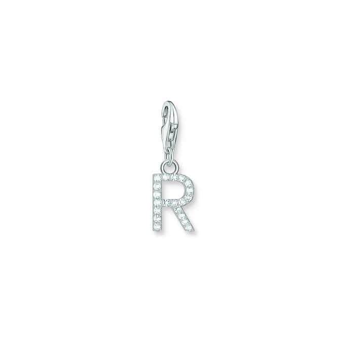 Charmista White Zirconia Letter R Charm Pendant 1955-051-14