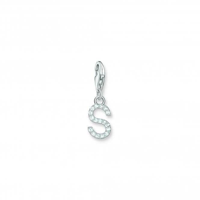 Charmista White Zirconia Letter S Charm Pendant 1956-051-14