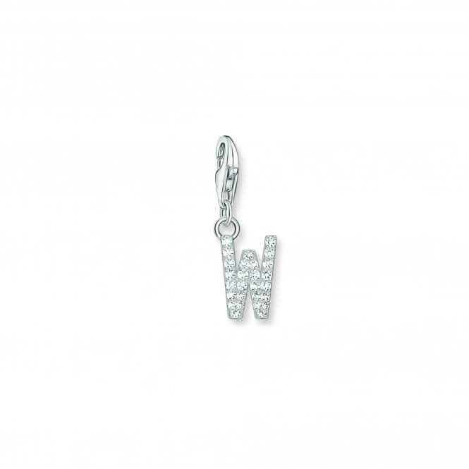 Charmista White Zirconia Letter W Charm Pendant 1960-051-14