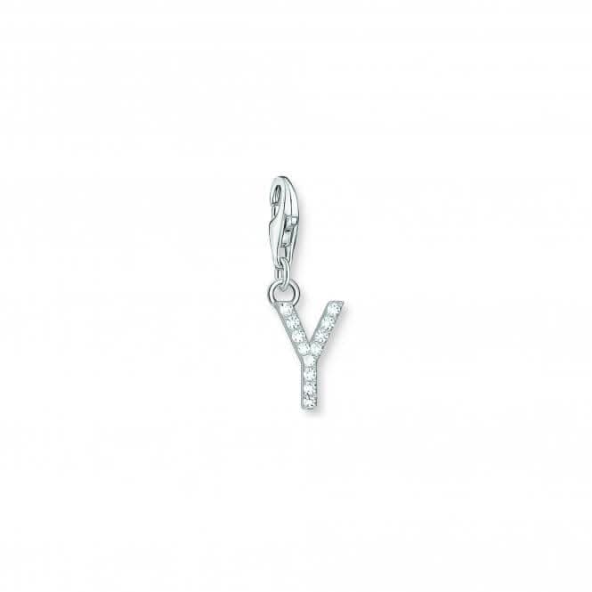 Charmista White Zirconia Letter Y Charm Pendant 1962-051-14