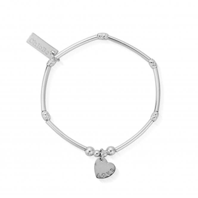 Children's Mini Noodle Sparkle Rice Love Heart Charm Bracelet CSBMNSR092