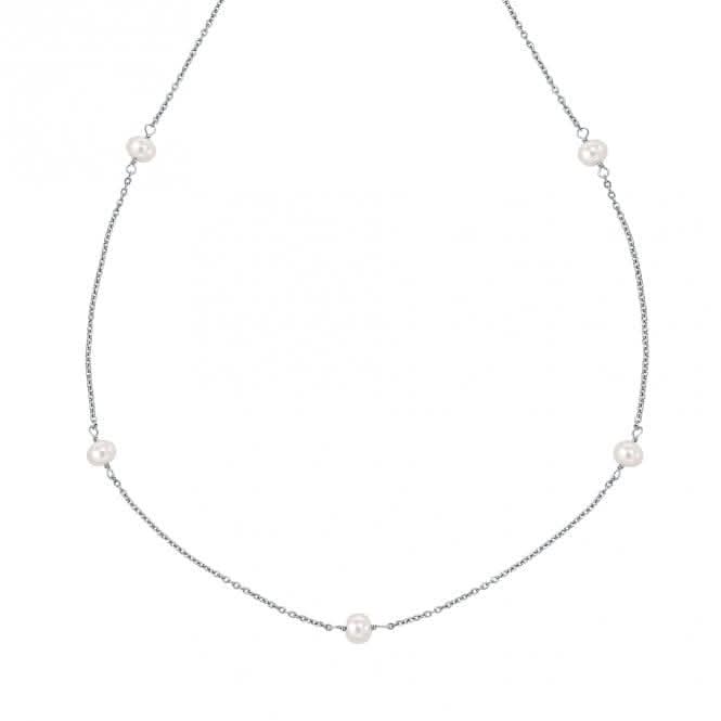 Children's White Freshwater Pearl Diamond Necklace N4580W