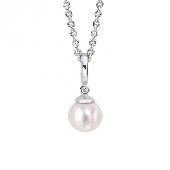 Children's White Freshwater Pearl Diamond Pendant P5360W