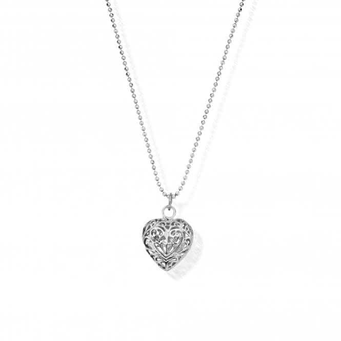 ChloBo Diamond Cut Chain With Filigree Heart Pendant SCDC1050