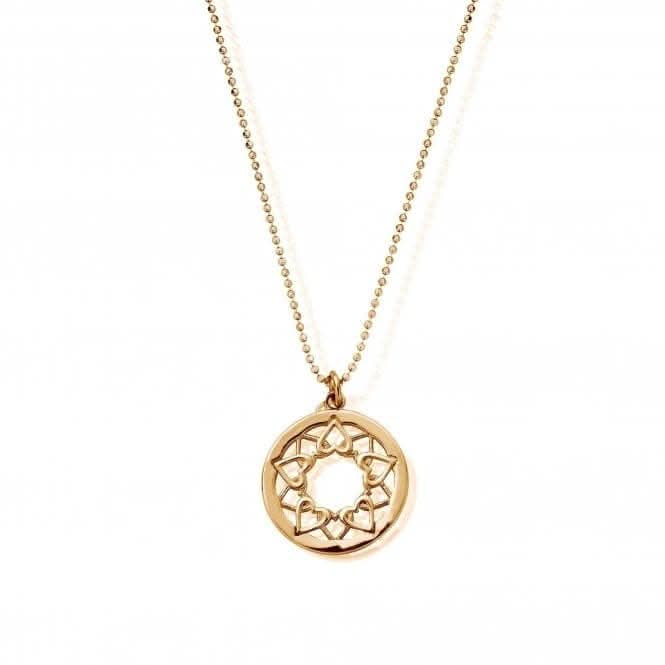ChloBo Diamond Cut Chain With Heart Mandala Pendant GCDC11124