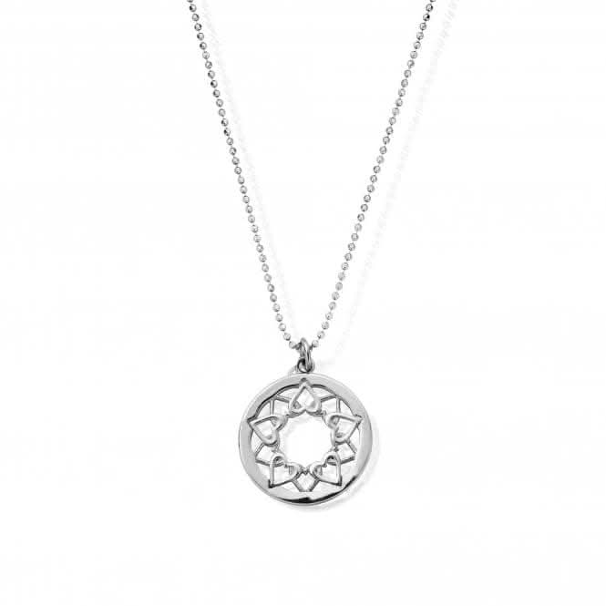 ChloBo Diamond Cut Chain With Heart Mandala Pendant SCDC1468