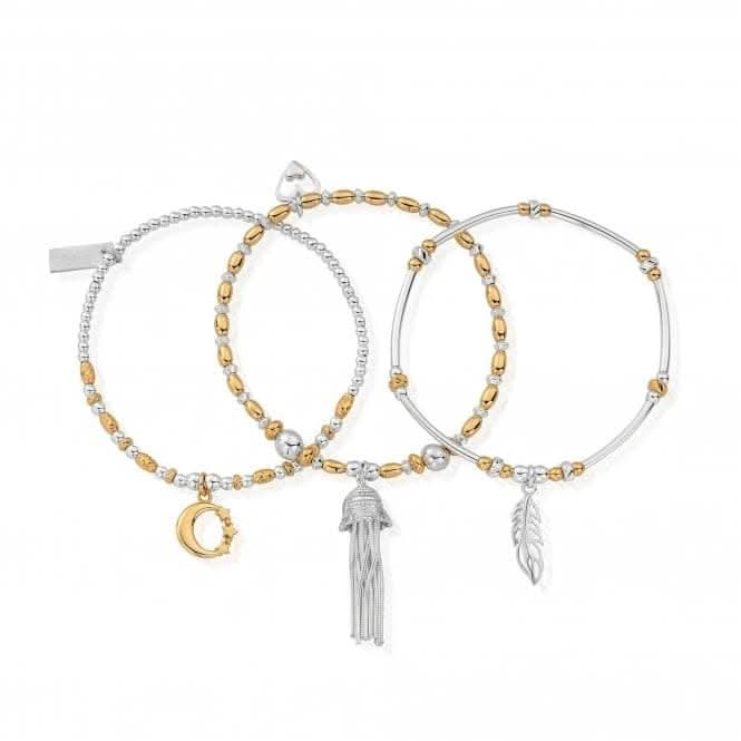 ChloBo Gold and Silver Inner Spirit Stack of 3 GMBSTA3ISChloBoGMBSTA3IS