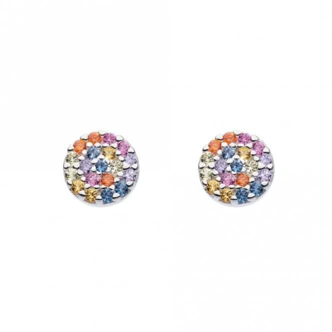 Circle Multi Zirconia Stud Earrings 3875MCZ