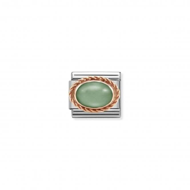 Classic Pink Gold And Stones Green Aventurine Link Charm 430507/23
