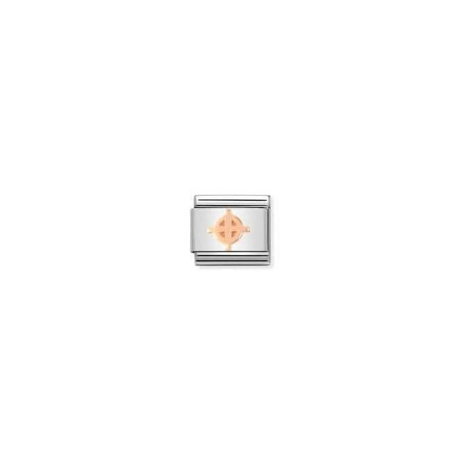 Classic Relief Symbols Stainless Steel Rose Gold Celtic Cross Link 430106/19