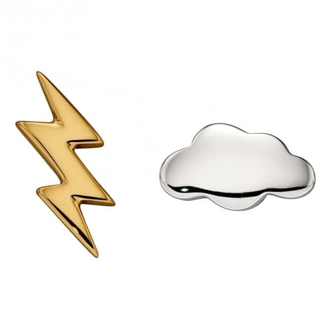 Cloud and Lightning Bolt Stud Earrings E6006