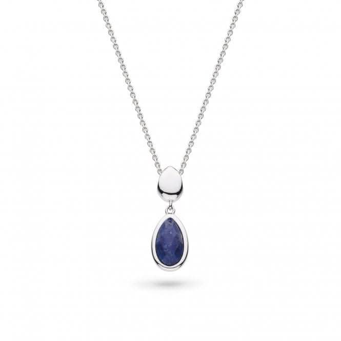 Coast Pebble Azure Gemstone Duo Droplet Necklace 90173LP