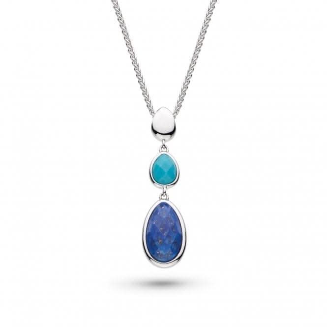 Coast Pebble Azure Gemstone Trio Droplet Necklace 90175LMG