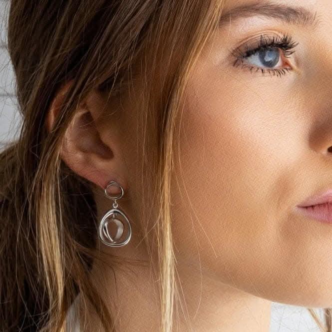 Coast Shore Sandblast Double Link Drop Earrings 60055SRP
