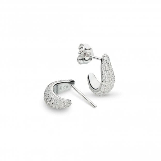Coast Tumble Glisten Pavé Zirconia RP Semi Hoop Stud Earrings 30161CZ