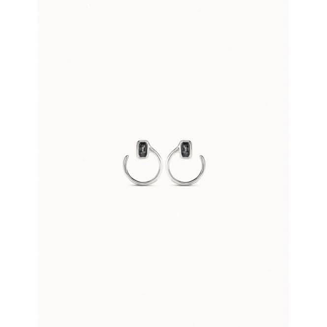 Cobra Grey Faceted Crystal EarringsUNOde50PEN0787NGRMTL0U