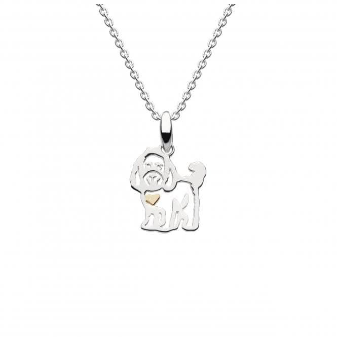 Cockapoo with Gold Plate Heart Pendant 9353GD