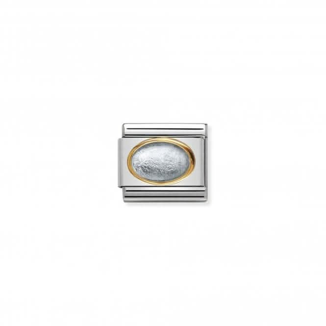 Composable Classic Double Gold Agate Drusie Silver Moon Link 030516/01