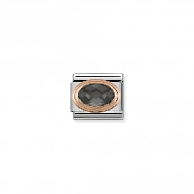 Composable Classic Faceted Zirconia Rose Gold Black Link 430601/011