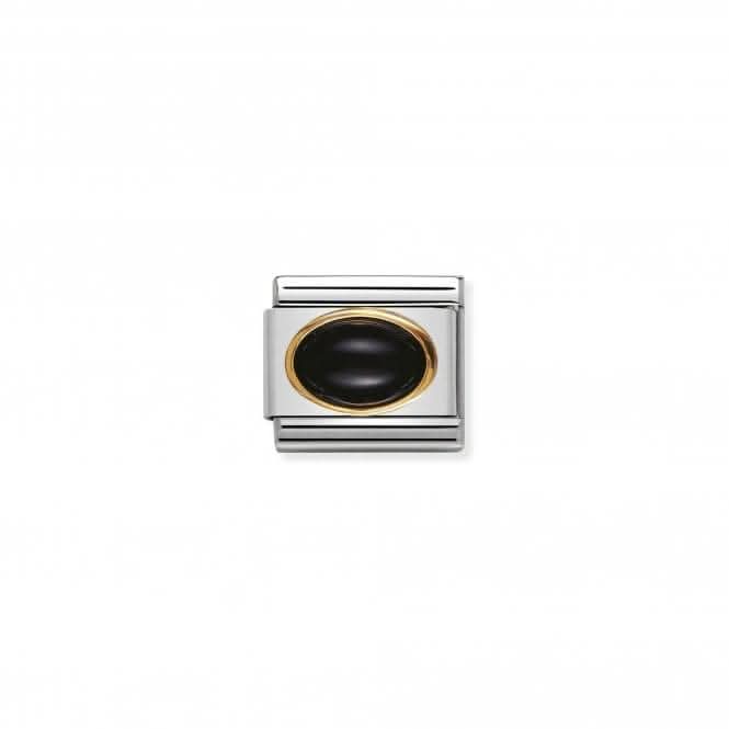 Composable Classic Gold Black Agate Link 030502/02