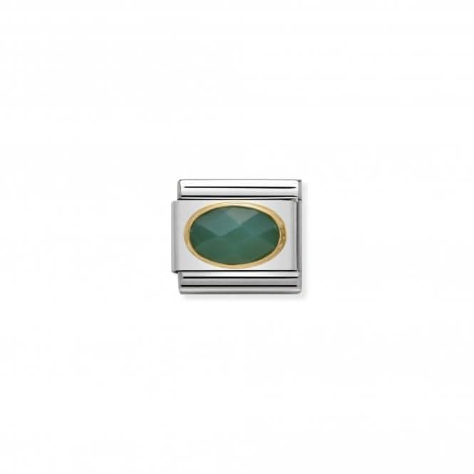 Composable Classic Gold Faceted Green Agath Link 030502/27