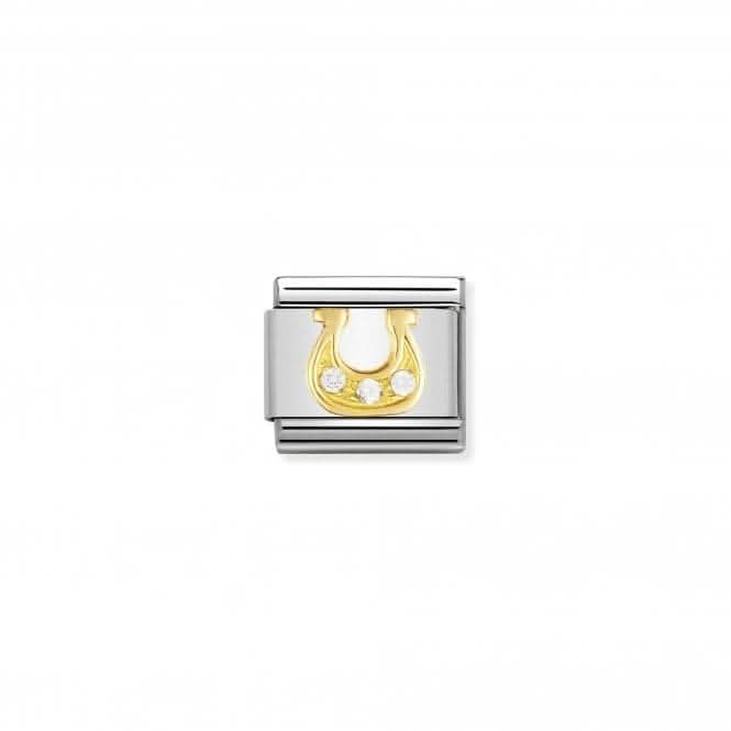 Composable Classic Good Luck Gold Zirconia White Danish Horseshoe Link 030310/23