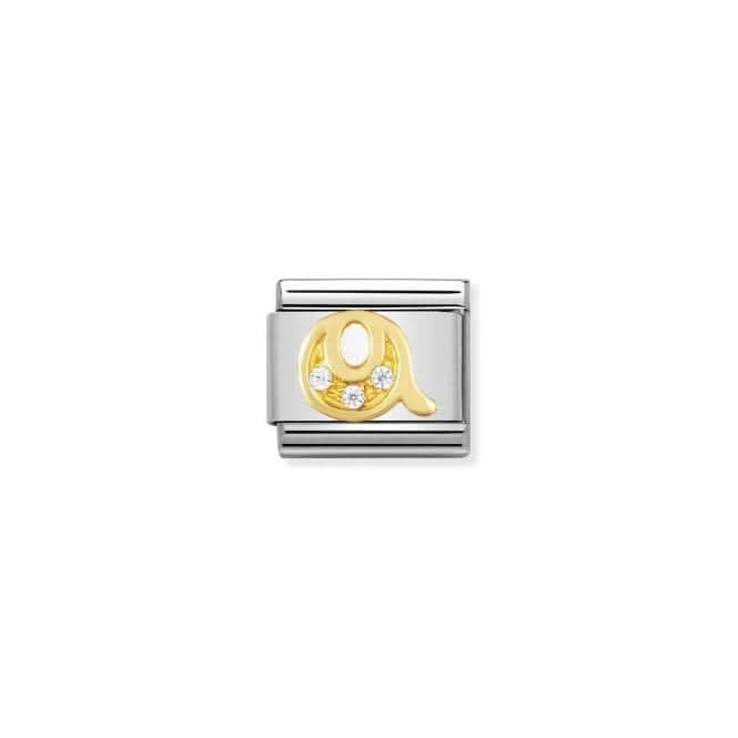 Composable Classic Letters Gold Cubic Zirconia Q Link 030301/17