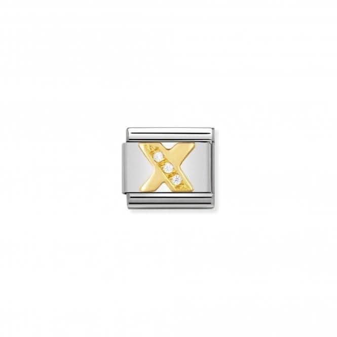 Composable Classic Letters Gold Cubic Zirconia X Link 030301/24