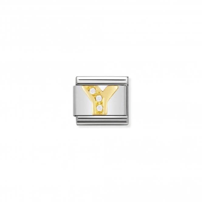 Composable Classic Letters Gold Cubic Zirconia Y Link 030301/25