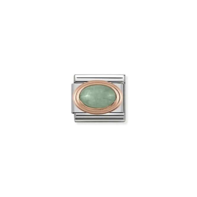 Composable Classic Oval Rose Gold Green Aventurine Link 430501/23