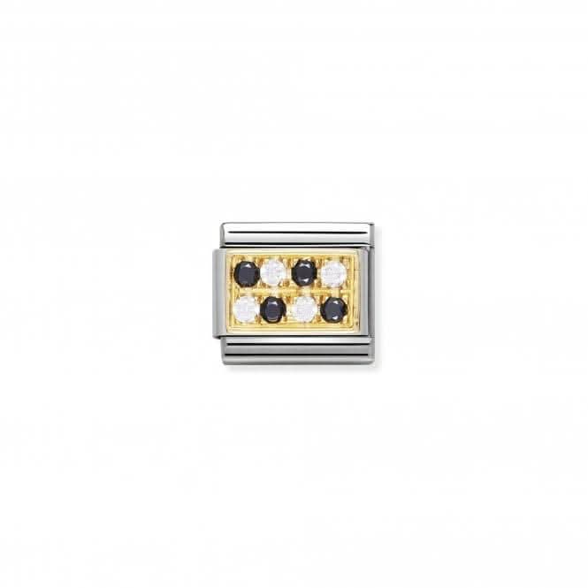 Composable Classic Pave Gold Zirconia Black White Link 030314/11