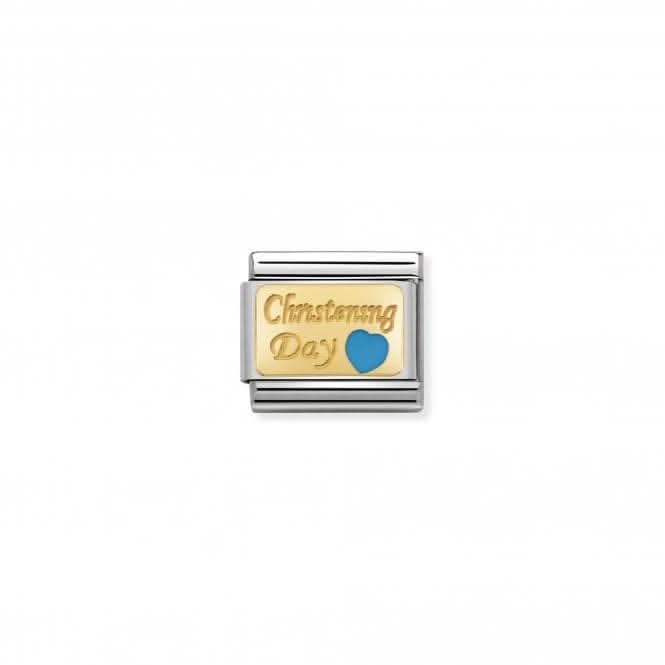 Composable Classic Plates Gold Light Blue Christening Day Link 030284/23